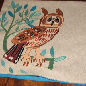 Housse de coussin au hibou