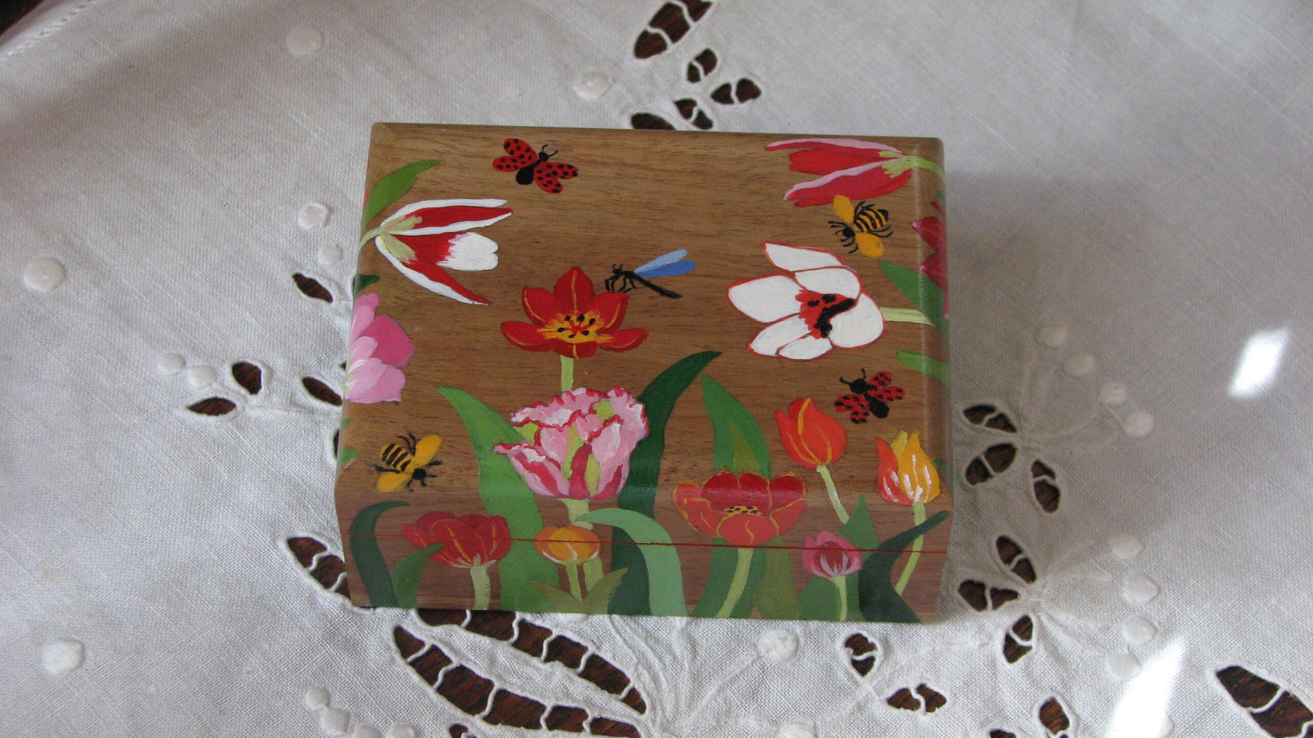 Petite boite à cartes aux tulipes