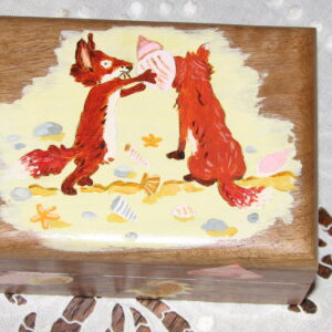 Petite boite à cartes aux renardeaux